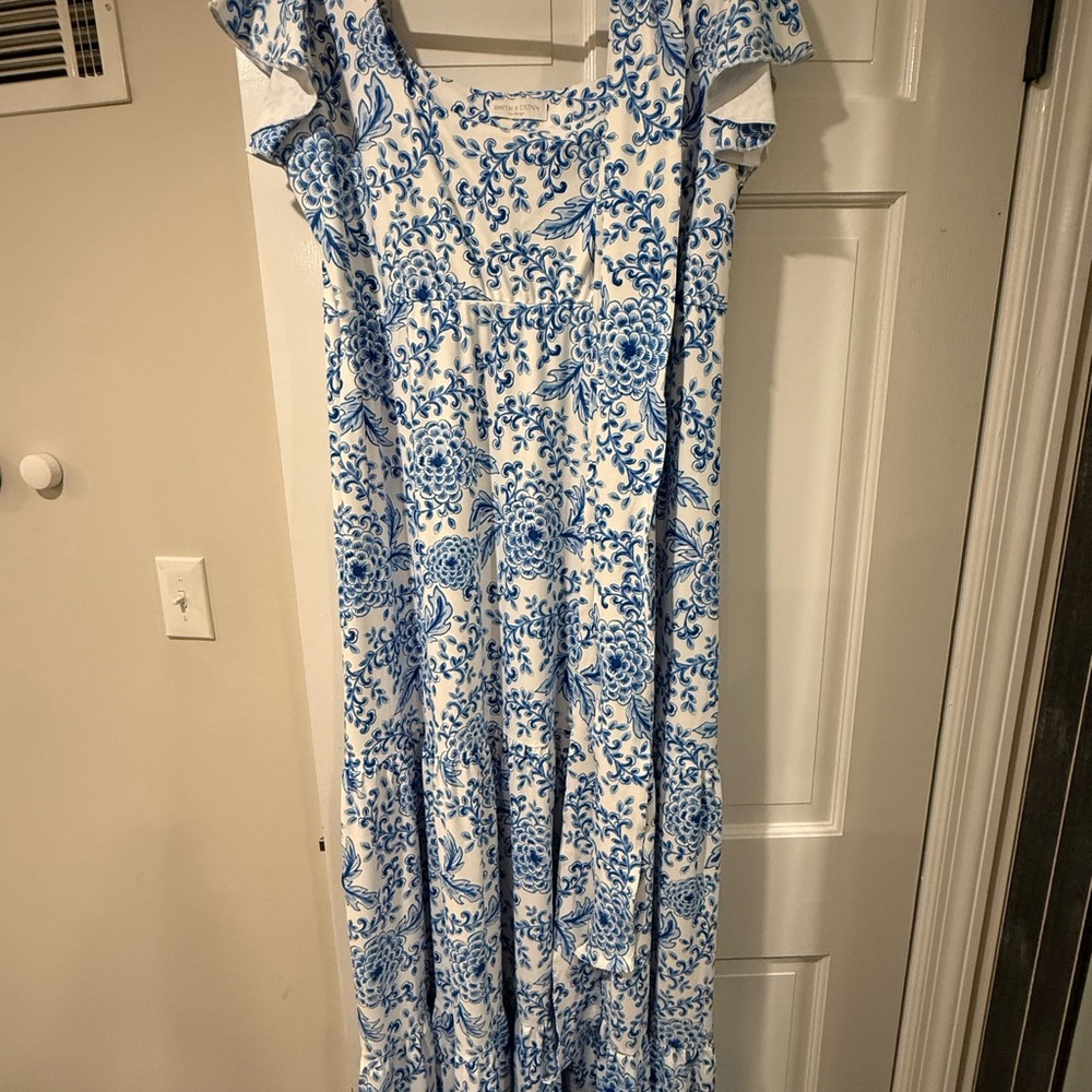 Smith and Quinn - Isabella - Zinnia Love -Blue and White Bridesmaid Dress Only